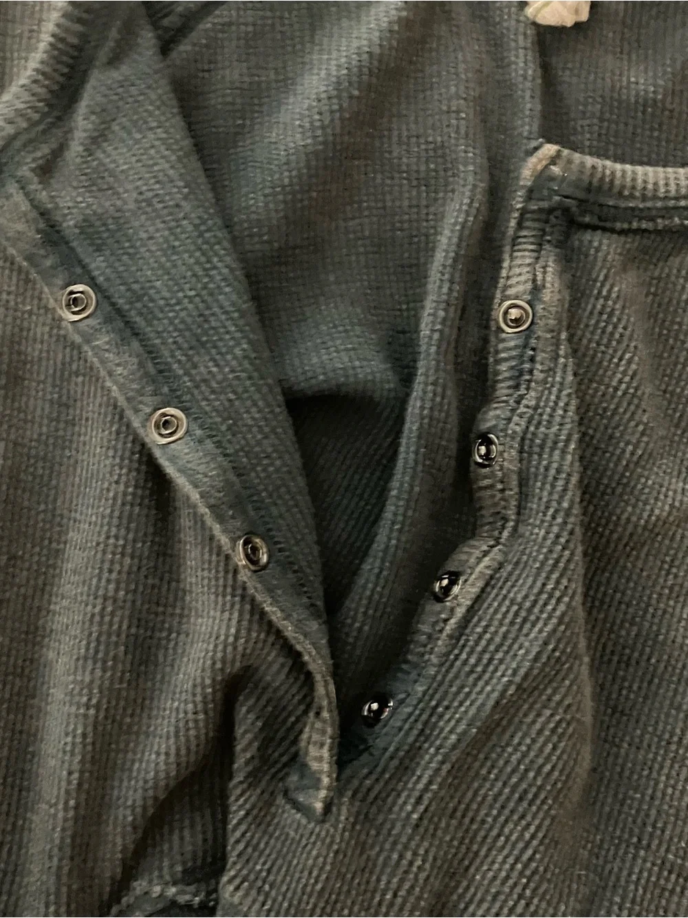 Free People We The Free Thermal Waffle Knit Henley Shirt Gray Women's Size XS - Picture 12 of 15